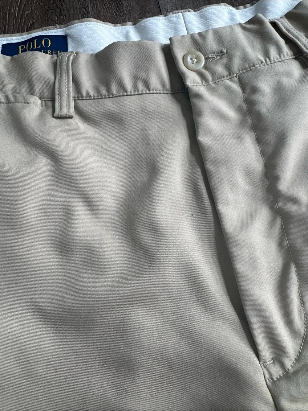 Polo by Ralph Lauren Khaki Flat-Front Men's Shorts Size 35